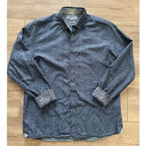 Ted Baker London Shiprek Modern‎ Fit Blue Floral Button Down Shirt Size 16.5